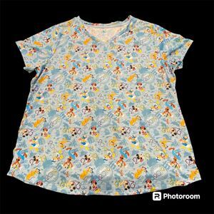 NWT $35 DisneyParks/Pixar Women Top XL Minnie Mickey Mouse Pluto Relaxed Brand